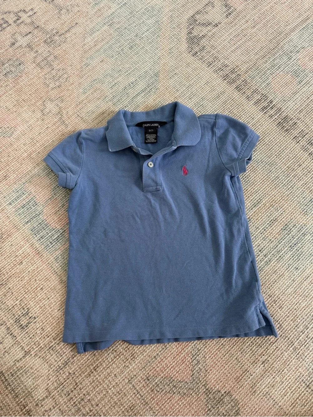Ralph Lauren Girl's Blue Polo Shirt Size Small 7